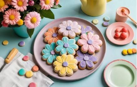 אופים יחד - עוגיות פרחים בציפוי רויאל אייסינג