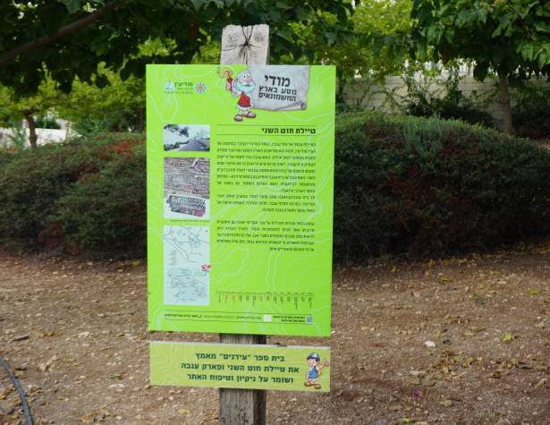תמונות: שלט הסבר בטיילת חוט השני