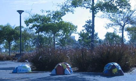 פסלי צבים בפארק בעמק בית שאן