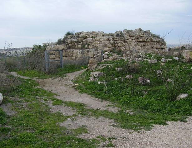 שרידי המצודה הצלבנית בראש גבעת התיתורה