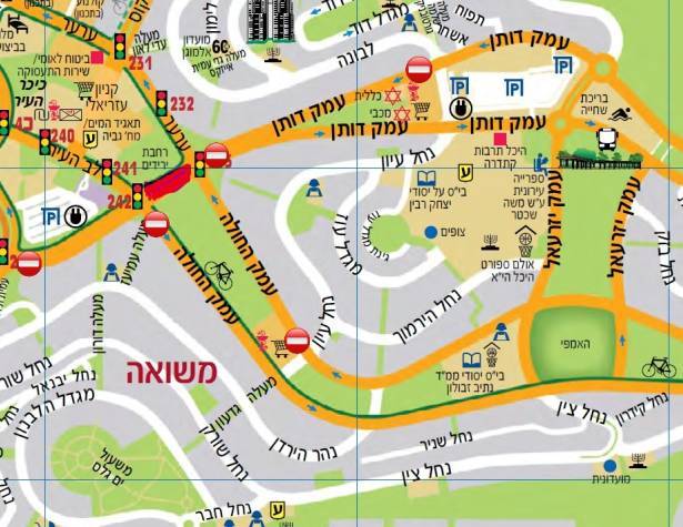 מפת העבודות בכביש עמק דותן מפת העבודות בכביש עמק דותן