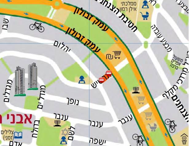 מפת העבודות בכביש עמק זבולון
