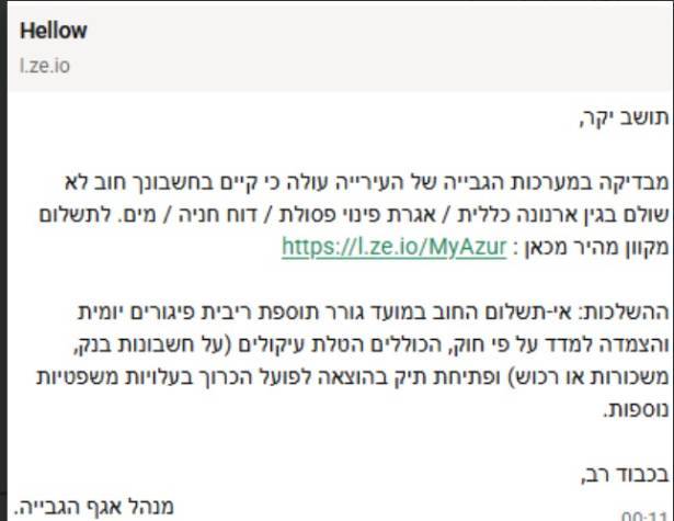 דוגמה להודעות הכזב דוגמה להודעות הכזב
