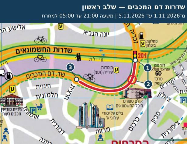 עבודות שדרות דם המכבים שלב א עבודות שדרות דם המכבים שלב א